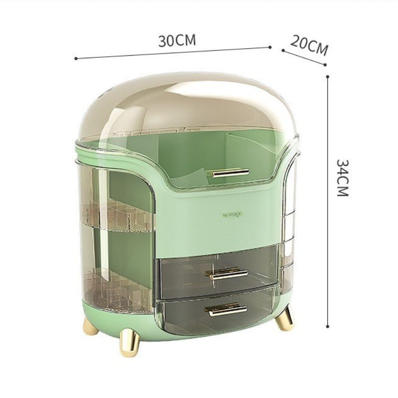 rangement maquillage retro vert dimensions