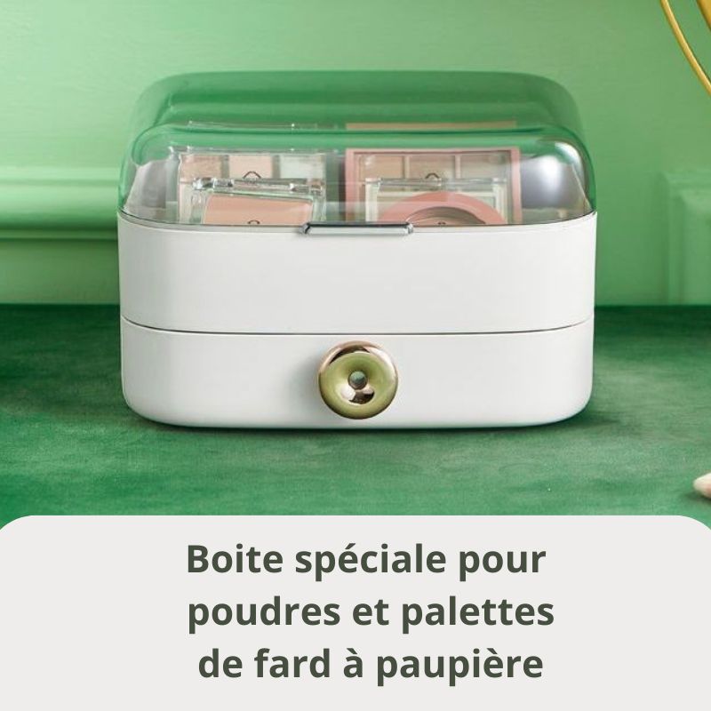 boite pour ranger le maquillage fard ecru