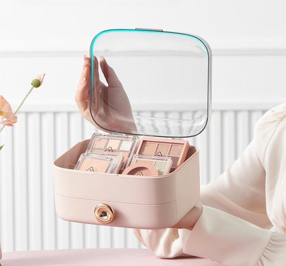 boite pour ranger le maquillage poudre fard rose poudre