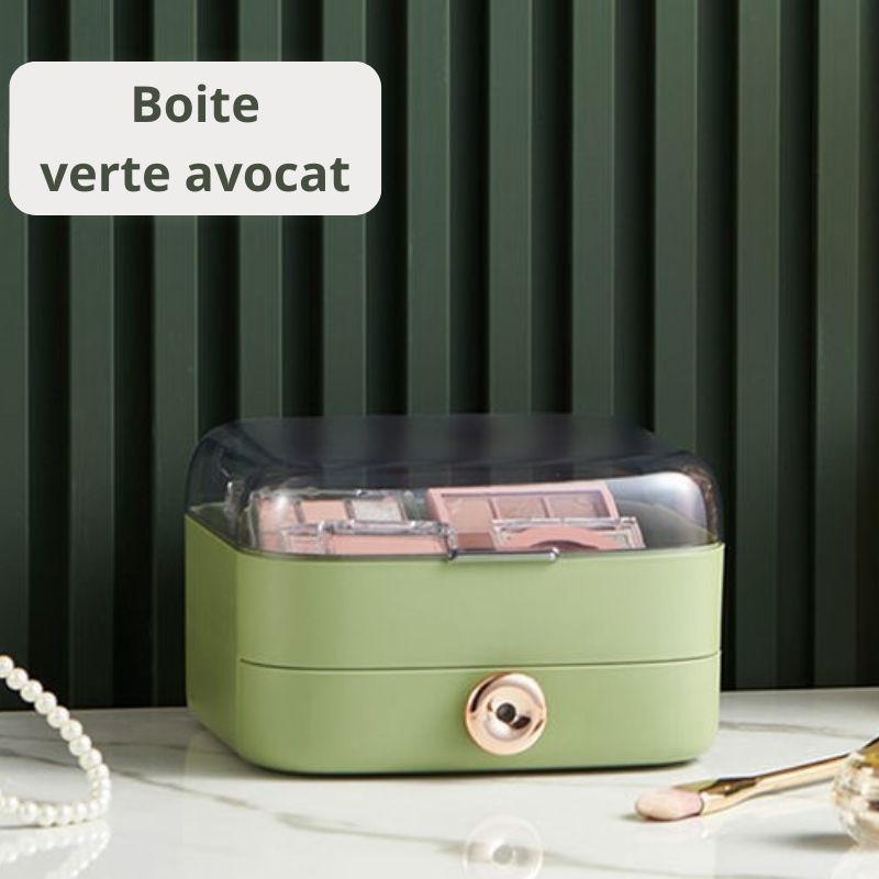 boite pour ranger le maquillage poudre vert
