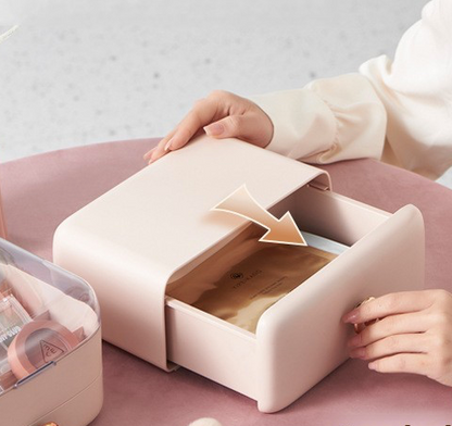 boite pour ranger le maquillage tiroir rose