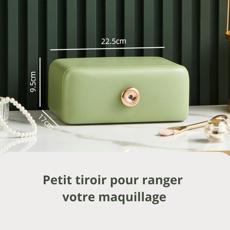 boite pour ranger le maquillage tiroir vert