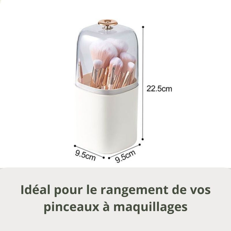 boite rangement maquillage pot a pinceaux ecru