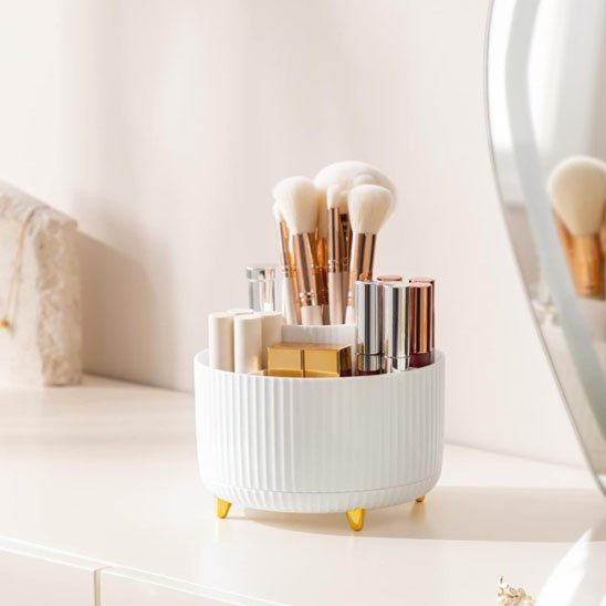 Organisateur de maquillage blanc
