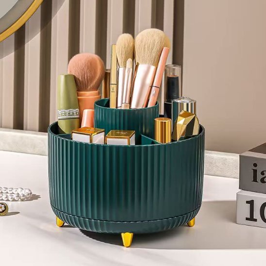 Organisateur de maquillage vert emeraude