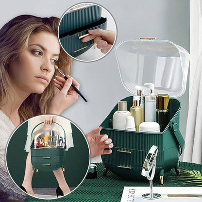 Organisateur de maquillage vert femme