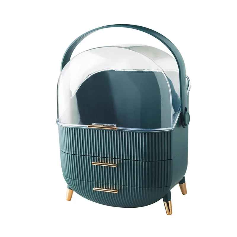 organisateur de maquillage vert