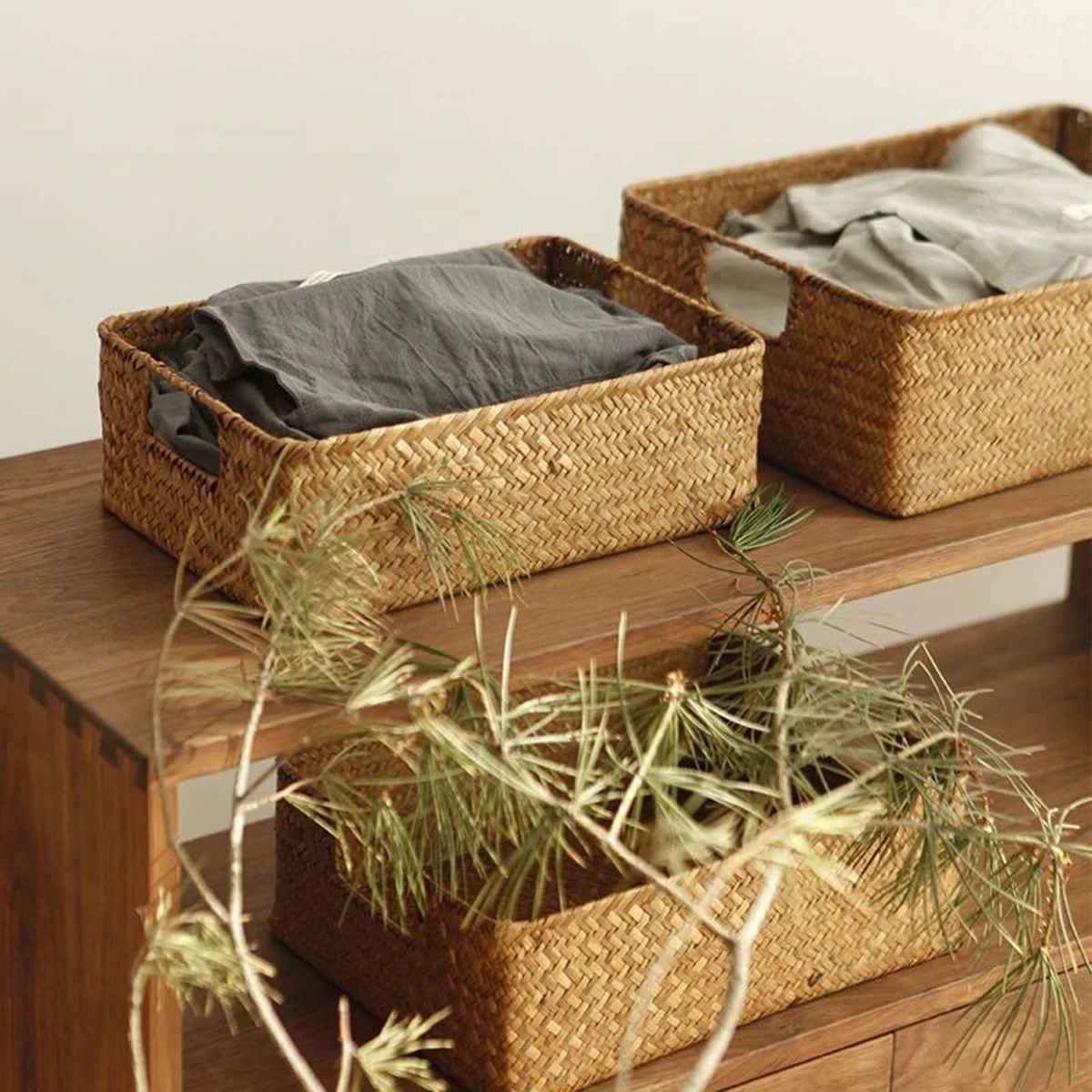 panier de rangement osier textile
