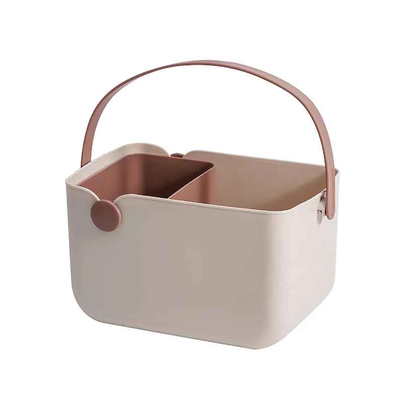 panier de rangement salle de bain rectangle silicone beige
