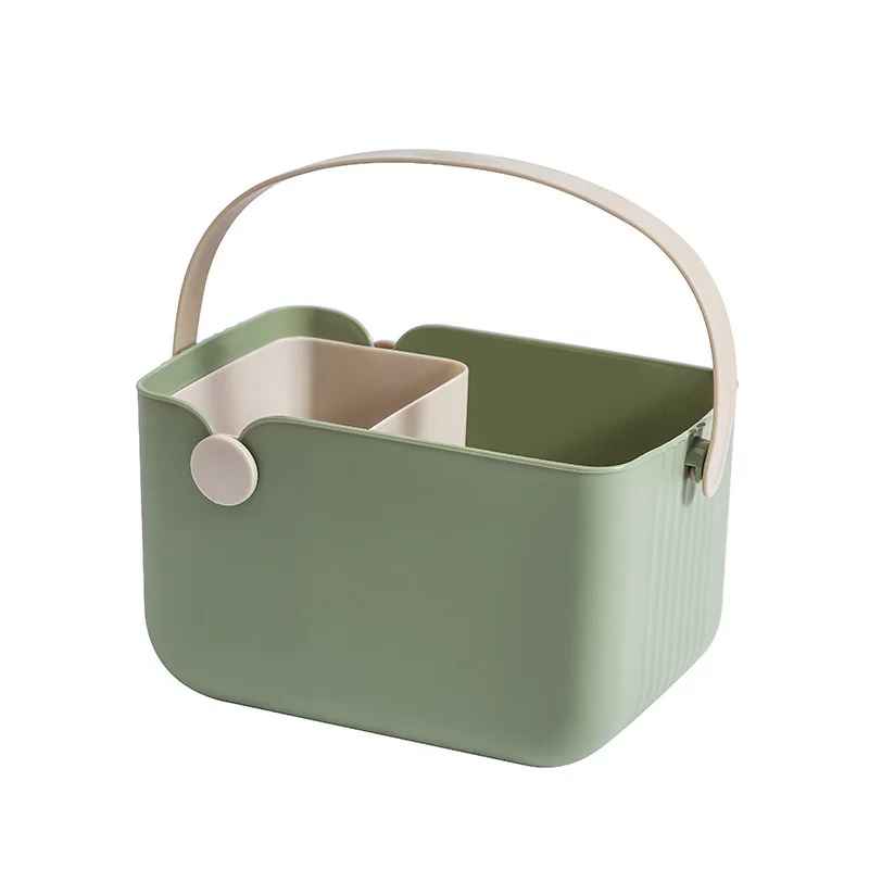panier de rangement salle de bain rectangle silicone vert