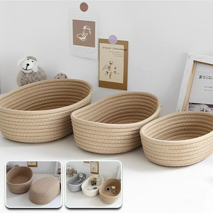 Panier rangement salle de bain beige 3 tailles