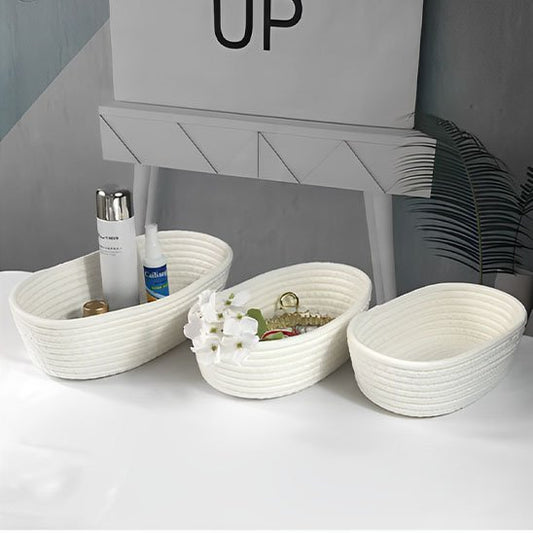 Panier rangement salle de bain blanc 3 tailles