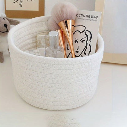 Paniers de rangement en coton blanc