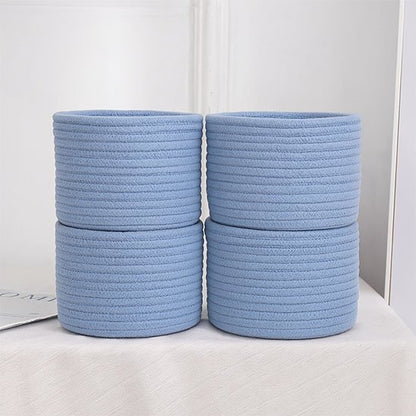 Paniers de rangement en coton bleu