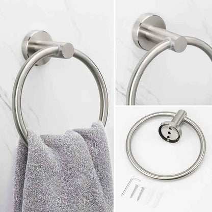 porte serviette anneau acier chrome presentation quincaillerie