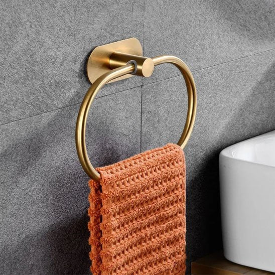 Porte serviette anneau oval doré