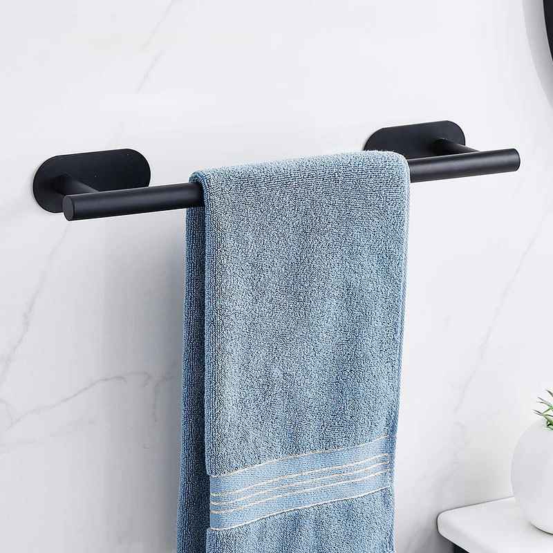 porte serviette noir sobre avec serviette