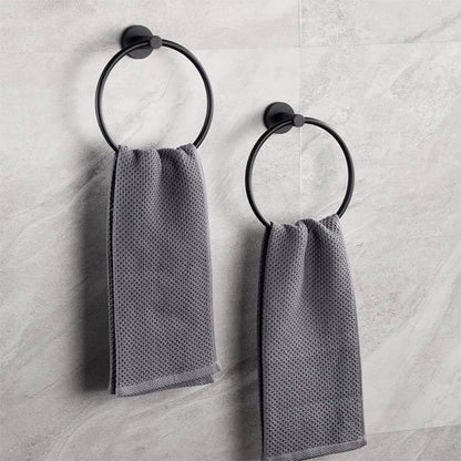 Porte serviette rond noir 2 a cote