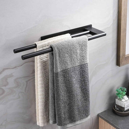 porte serviette salle de bain double barre noir dans salle de bain
