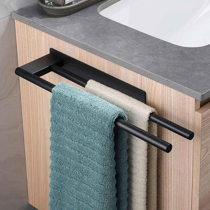 porte serviette salle de bain double barre noir