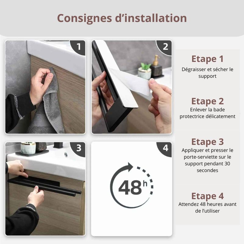porte serviette salle de bain double consignes installation