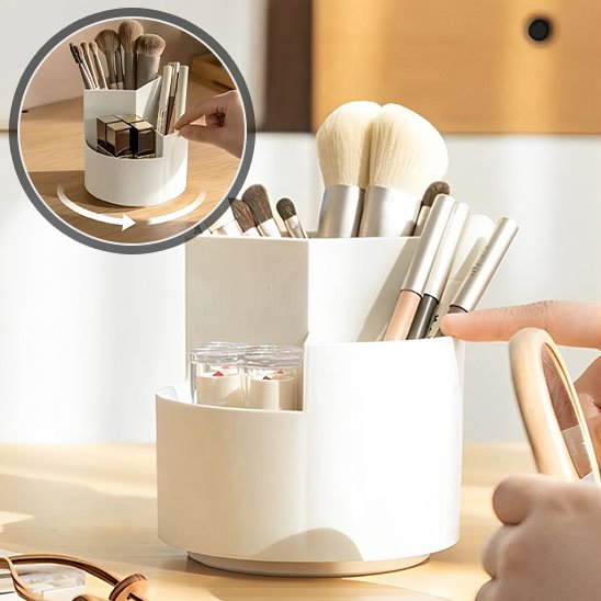 Rangement maquillage blanc