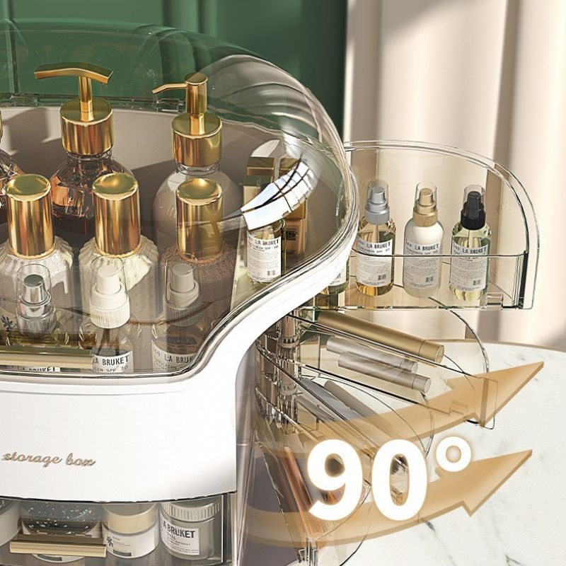 rangement maquillage retro blanc detail logement pivotant