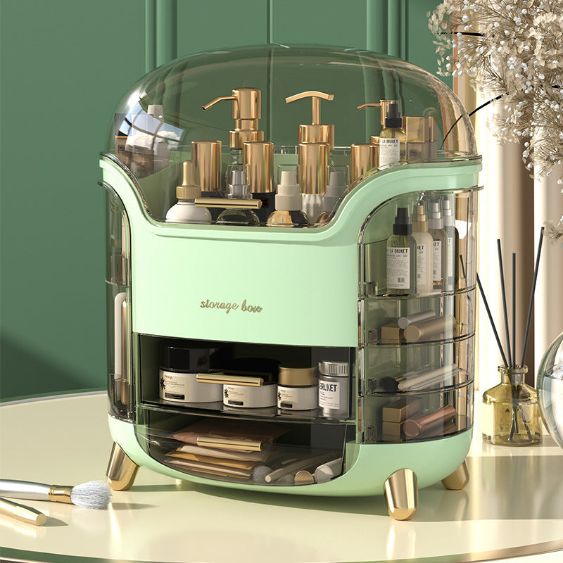 rangement maquillage retro vert