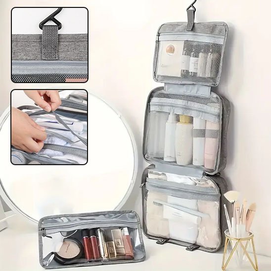 Trousse de toilette accrcohee avec vignettes