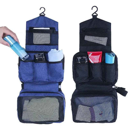 trousse de toilette elegance pliable bleu noir