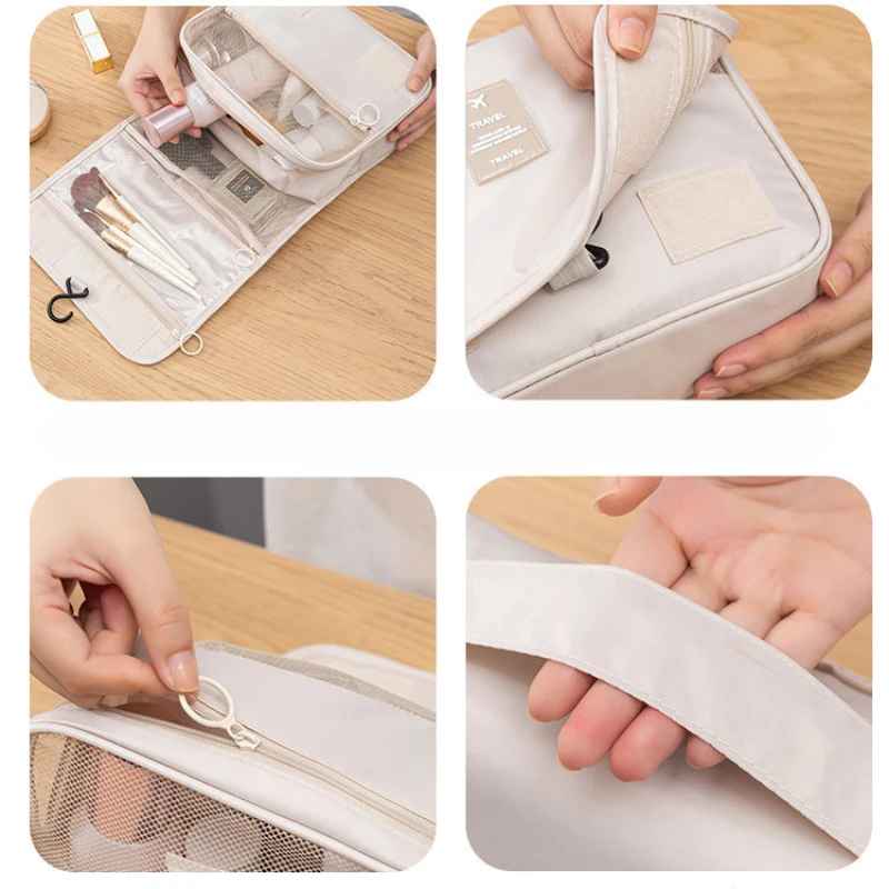 trousse de toilette femme blanc 4 vues