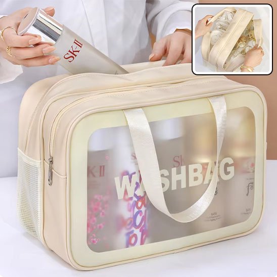 Trousse de toilette femme blanc casse