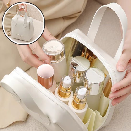trousse de toilette femme blanc demo produits