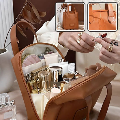 trousse de toilette femme camel