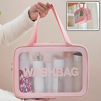 Trousse de toilette femme rose portee