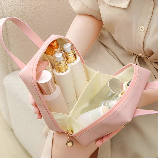 trousse de toilette femme rose