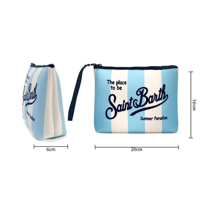 trousse de toilette femme saint barth rayee bleu blanc dimensions