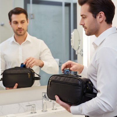 Trousse de toilette homme noire homme range produit