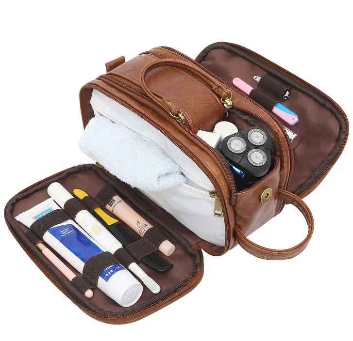 trousse de toilette homme voyage elegance marron