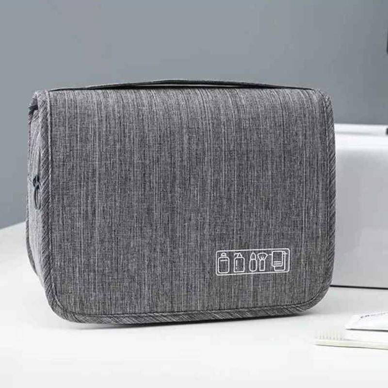 trousse de toilette homme voyage pratique grise face