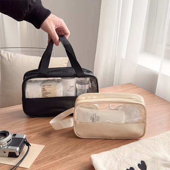 Trousse de toilette noir beige