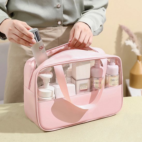 Trousse de toilette rose grand modele