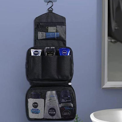 trousse de toilette  suspendue mur bleu