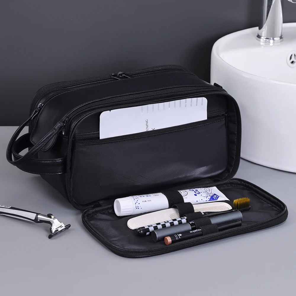 trousse de toilette voyage noir vue pochette