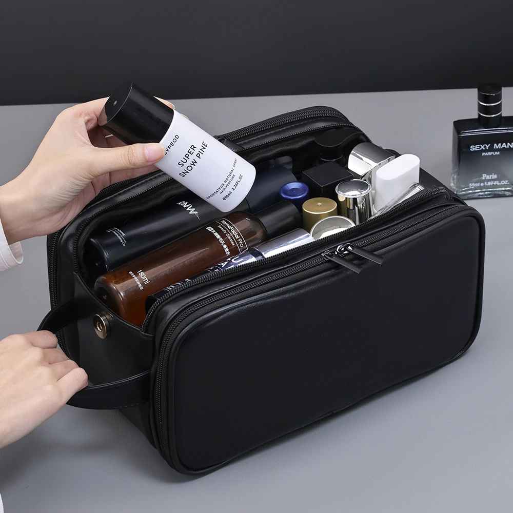 trousse de toilette voyage noire creme