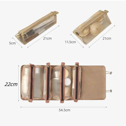 trousse pour maquillage multi pochettes marron glace dimensions