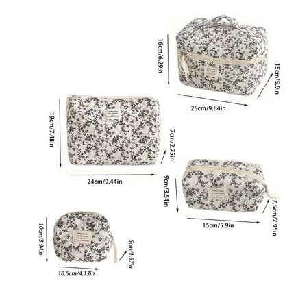 trousses maquillage en coton 4 modeles dimensions
