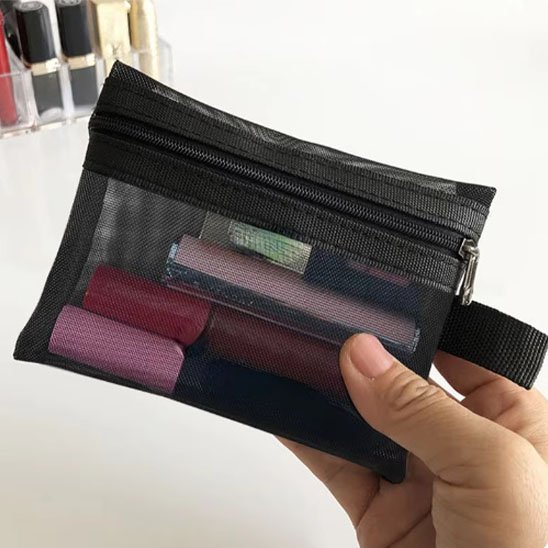 Trousses maquillage noires transparentes taille S