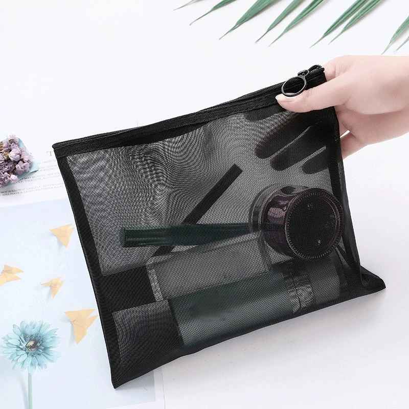 trousses maquillages plates noires taille L main